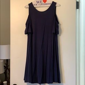 Navy off the shoulder dress